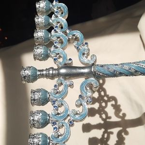 Menorah blue silver